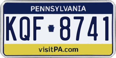 PA license plate KQF8741