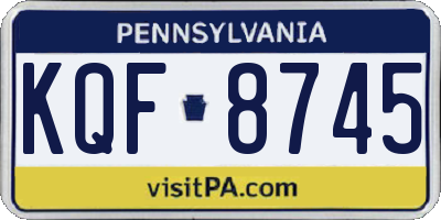 PA license plate KQF8745