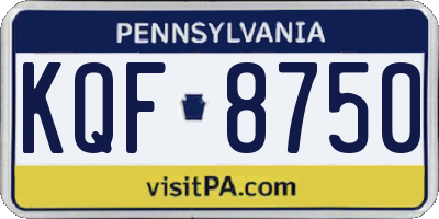 PA license plate KQF8750
