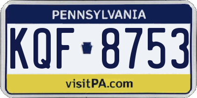 PA license plate KQF8753