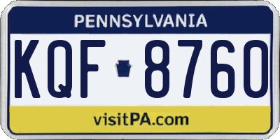 PA license plate KQF8760