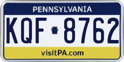PA license plate KQF8762