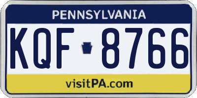 PA license plate KQF8766