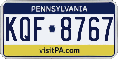 PA license plate KQF8767