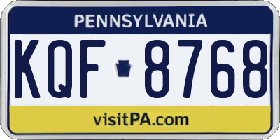 PA license plate KQF8768