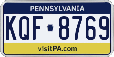 PA license plate KQF8769