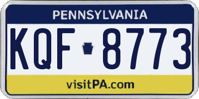 PA license plate KQF8773