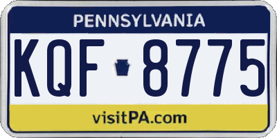 PA license plate KQF8775