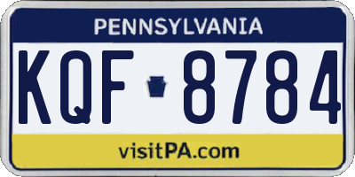 PA license plate KQF8784