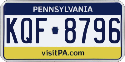 PA license plate KQF8796