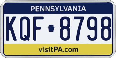 PA license plate KQF8798