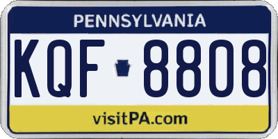 PA license plate KQF8808