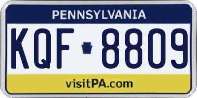 PA license plate KQF8809