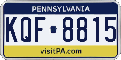 PA license plate KQF8815
