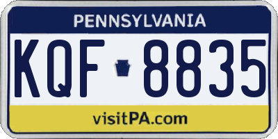 PA license plate KQF8835