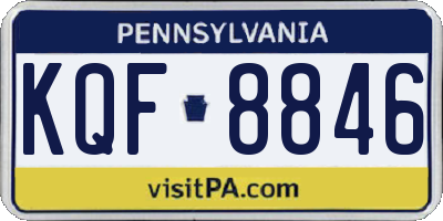 PA license plate KQF8846
