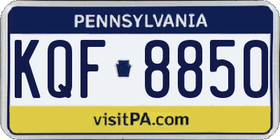 PA license plate KQF8850