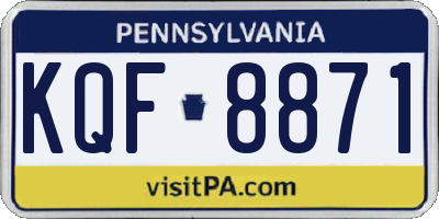 PA license plate KQF8871