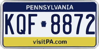 PA license plate KQF8872