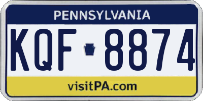 PA license plate KQF8874