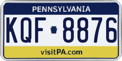 PA license plate KQF8876