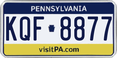 PA license plate KQF8877