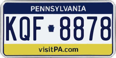 PA license plate KQF8878
