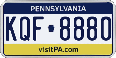 PA license plate KQF8880
