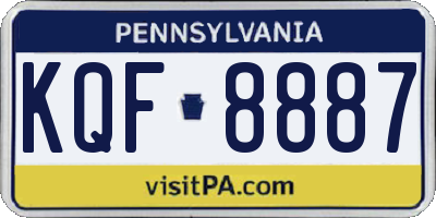 PA license plate KQF8887