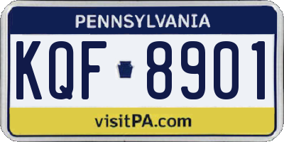 PA license plate KQF8901