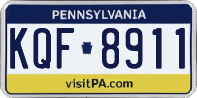 PA license plate KQF8911