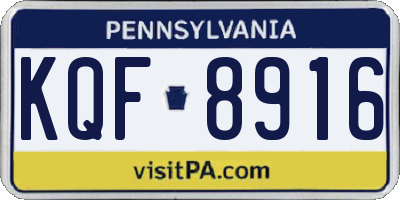 PA license plate KQF8916