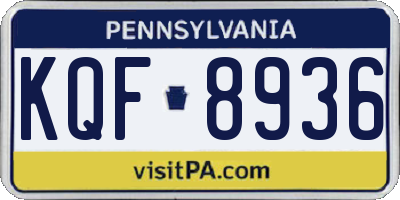 PA license plate KQF8936