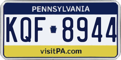 PA license plate KQF8944