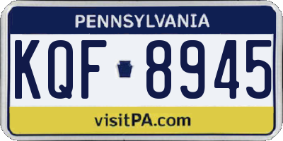 PA license plate KQF8945