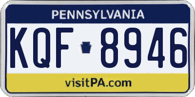 PA license plate KQF8946