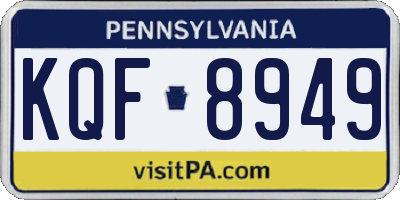 PA license plate KQF8949