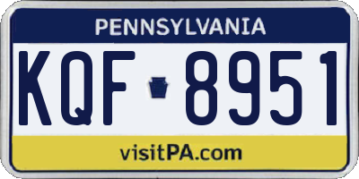 PA license plate KQF8951