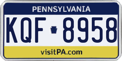 PA license plate KQF8958