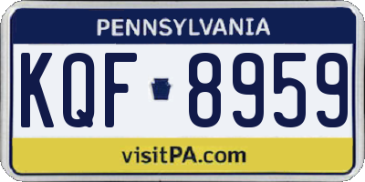PA license plate KQF8959