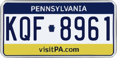 PA license plate KQF8961