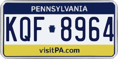 PA license plate KQF8964