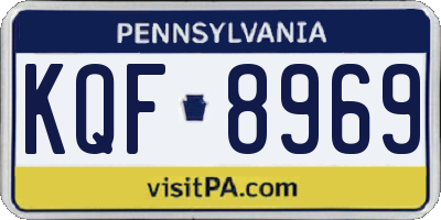 PA license plate KQF8969
