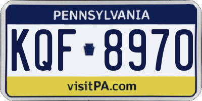 PA license plate KQF8970