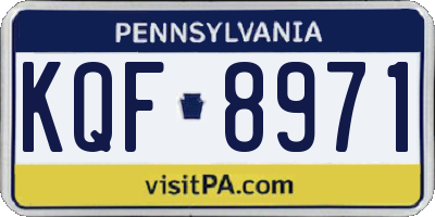 PA license plate KQF8971