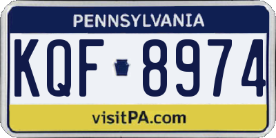 PA license plate KQF8974