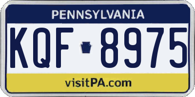 PA license plate KQF8975