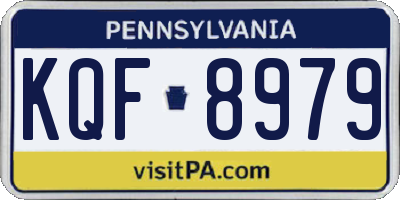 PA license plate KQF8979