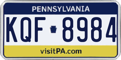 PA license plate KQF8984
