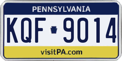 PA license plate KQF9014
